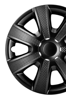 4-Delige Wieldoppenset VR 14-inch zwart/carbon-look/logo