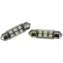 6Q LED/SMD Festoon Lampen Wit 37x10mm Set a 2 stuks