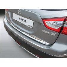 ABS Achterbumper beschermlijst passend voor Suzuki SX4 S-Cross 10/2013- 'Ribbed' 'Brushed Alu' Look