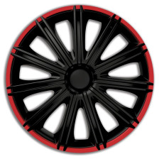 4-Delige Wieldoppenset Nero R 13-inch zwart/rood