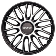 4-Delige Sparco Wieldoppenset Roma 13-inch zilver/zwart