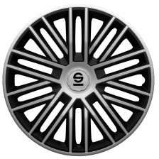 4-Delige Sparco Wieldoppenset Bergamo 14-inch zilver/zwart