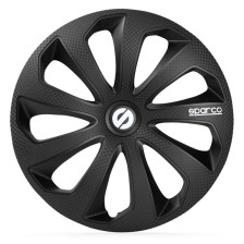 4-Delige Sparco Wieldoppenset Sicilia 15-inch zwart/carbon