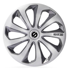 4-Delige Sparco Wieldoppenset Sicilia 15-inch zilver/grijs/carbon