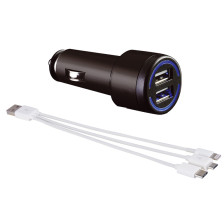 Universele 3-in-1 Autoladerset met aanstekerplug - 3A - USB - Type C