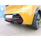 Achterbumperskirt (Diffuser) V.2 passend voor Peugeot 208 II 2019- (ABS Glanzend zwart)