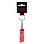 RVS sleutelhanger - 'Quattro' Rood