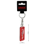 RVS sleutelhanger - 'Quattro' Rood