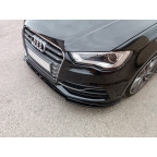 Voorspoiler passend voor Audi A3 (8V) S-Line/S3 Hatchback/Sportback 2012-2016 (ABS Glanzend zwart)