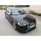 Voorspoiler passend voor Audi A3 (8V) S-Line/S3 Hatchback/Sportback 2012-2016 (ABS Glanzend zwart)