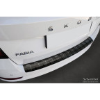 Zwart RVS Achterbumperprotector passend voor Skoda Fabia III Combi FL 2018- 'Ribs'