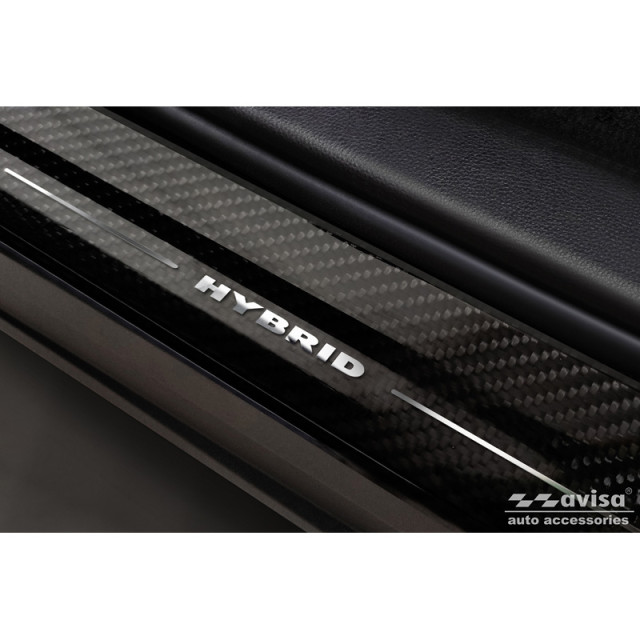 3D Zwart Carbon Instaplijsten passend voor Toyota RAV-4 (5th Gen) 2018- & Suzuki Across 2022- 'Hybrid' 2-delig