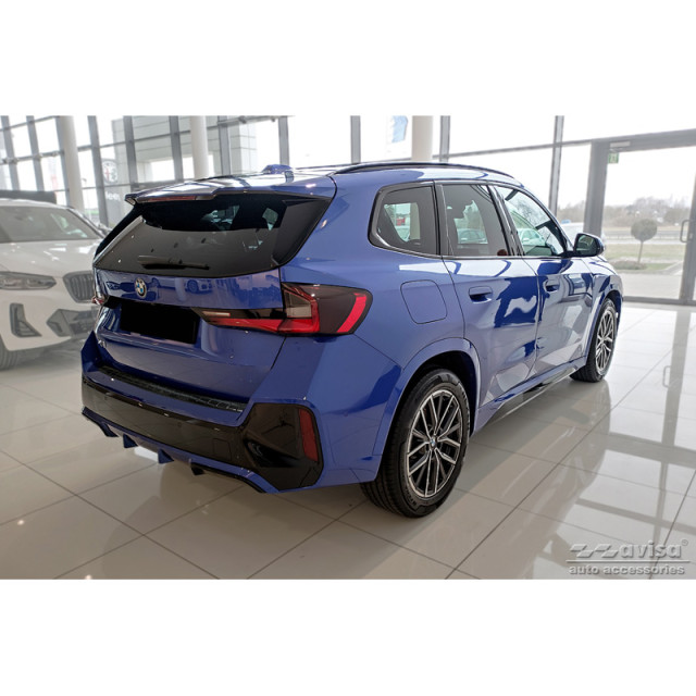 Echt 3D Carbon Achterbumperprotector passend voor BMW X1 met M-Pakket (U11) 2022- 'Ribs'