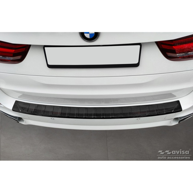 Echt 3D Carbon Achterbumperprotector passend voor BMW X5 F15 2013-2018 met M-Pakket 'Ribs'