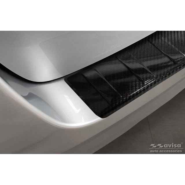 Echt 3D Carbon Achterbumperprotector passend voor Volkswagen Multivan T7 2021- 'Ribs'