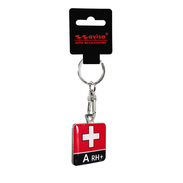 RVS sleutelhanger - 'Blood Type' A RH+