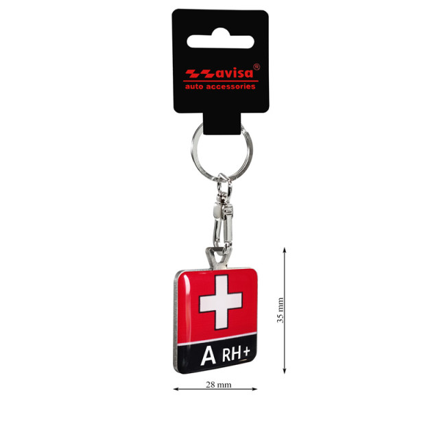 RVS sleutelhanger - 'Blood Type' A RH+