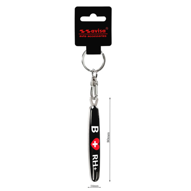 RVS sleutelhanger - 'Blood Type' B RH+