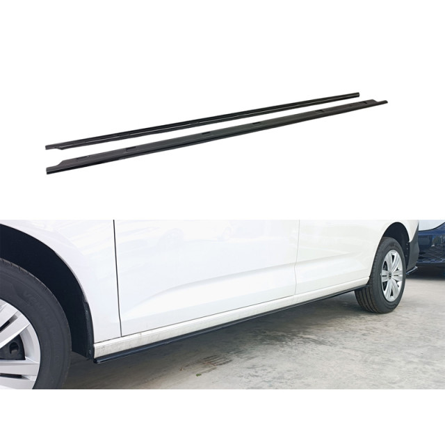 Set sideskirts passend voor Volkswagen Caddy V Box/MPV 2021- (ABS Glanzend zwart)
