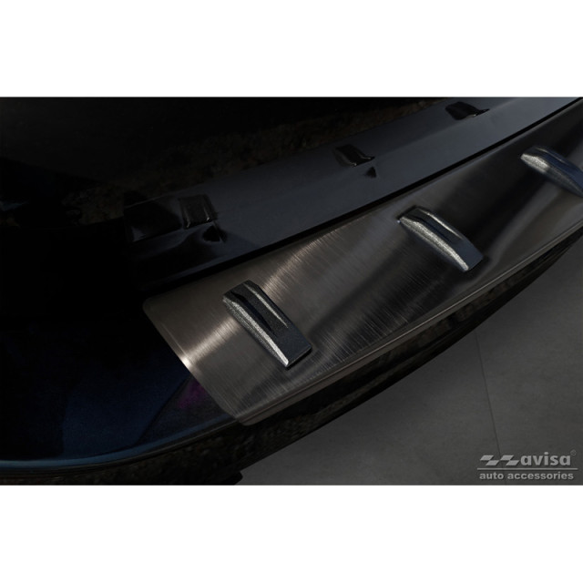 Zwart RVS Achterbumperprotector passend voor BMW 5-Serie (F11) Touring 2011-2013 & Facelift 2013-2017 'STRONG EDITION'