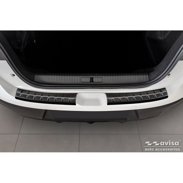 Zwart RVS Achterbumperprotector passend voor Citroën C4 X 2023- 'Ribs' (2-delig)