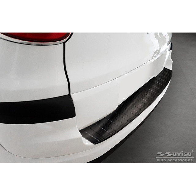 Zwart RVS Achterbumperprotector passend voor Fiat 500L Facelift 2017- 'Ribs'