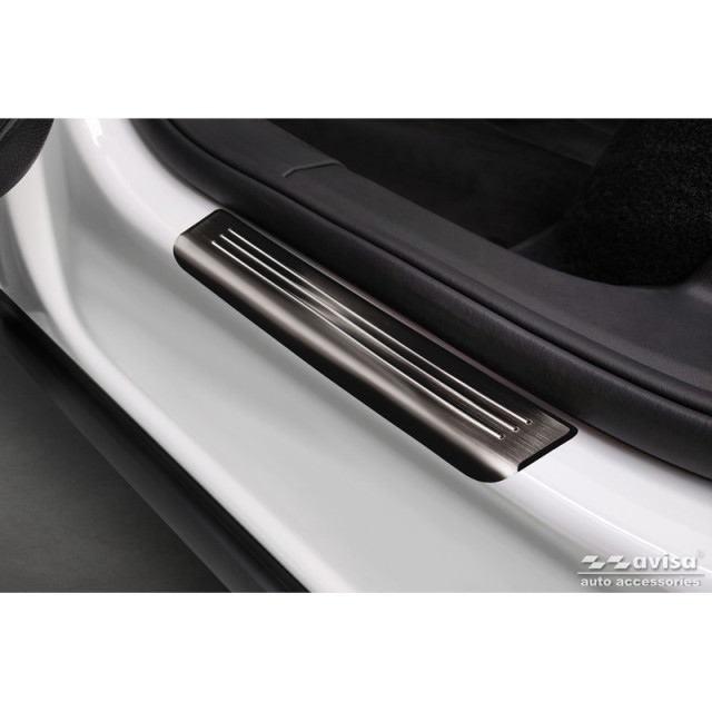 Zwart RVS Instaplijsten passend voor Volkswagen ID.5 2021- - 'Lines' - 4-delig